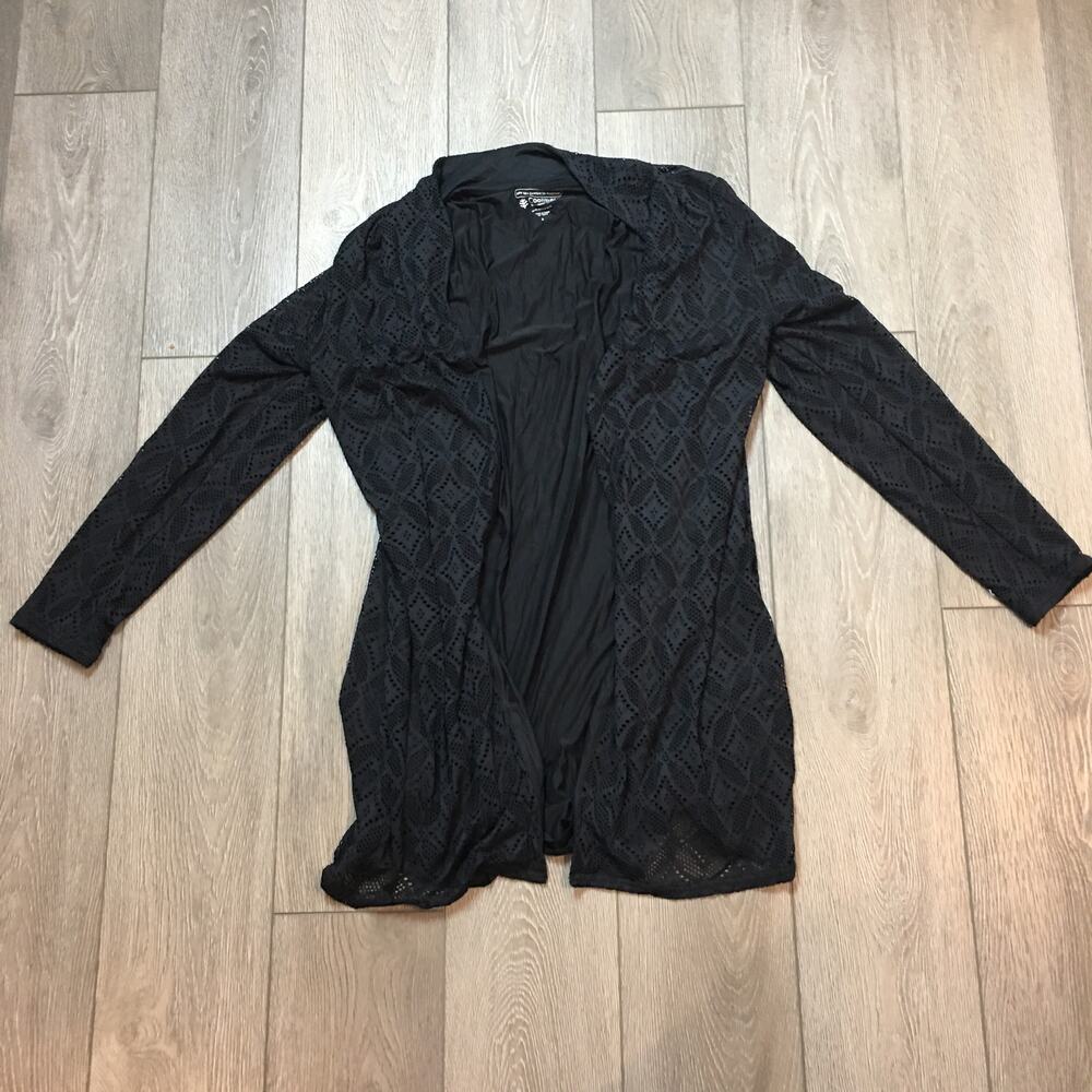 Coolibar Sun Protection UPF 50+ UV Grey Open Front Long Sleeve Cardigan